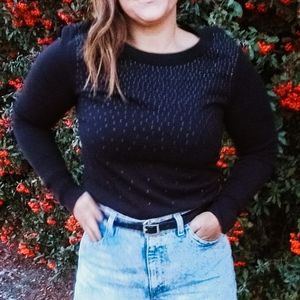 Express Crewneck Rhinestone Embellished Sweater M